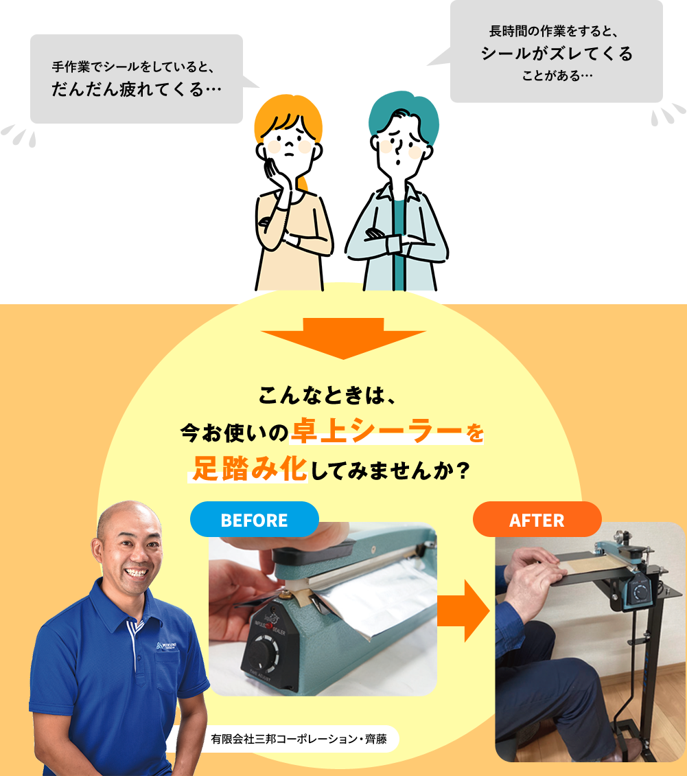 長時間の作業をすると、シールがズレてくることがある…